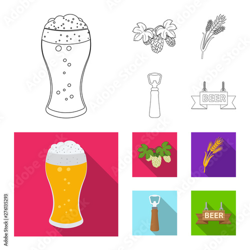 Vector design of pub and bar symbol. Collection of pub and interior stock vector illustration.