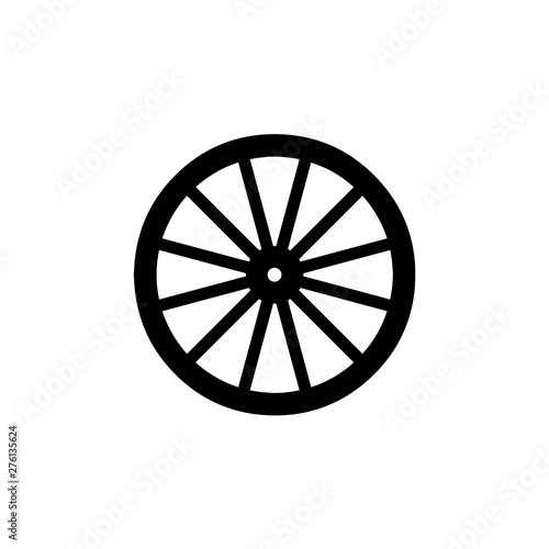 wooden wheel icon. vector illustration