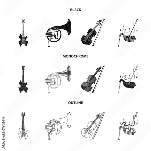 Vector design of music and tune symbol. Set of music and tool stock symbol for web.