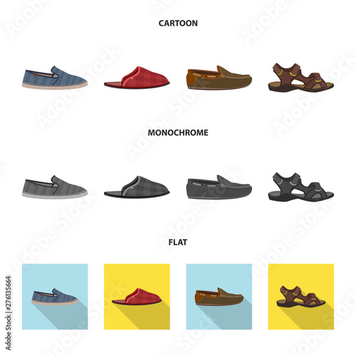 Vector design of shoe and footwear logo. Set of shoe and foot stock symbol for web.