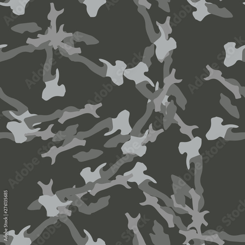 Urban camouflage of various shades of grey and green colors