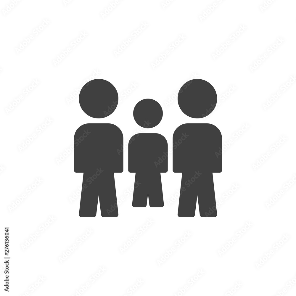 Team work, leadership vector icon. Crowd of People filled flat sign for mobile concept and web design. Three people group glyph icon. Symbol, logo illustration. Vector graphics