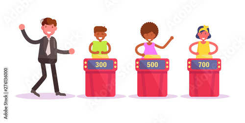 Tv game show Vector. Cartoon. Isolated art on white background. Flat