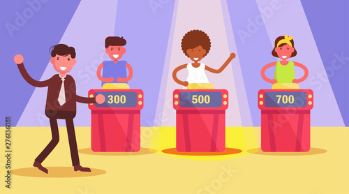 Tv game show Vector. Cartoon. Isolated art on white background. Flat