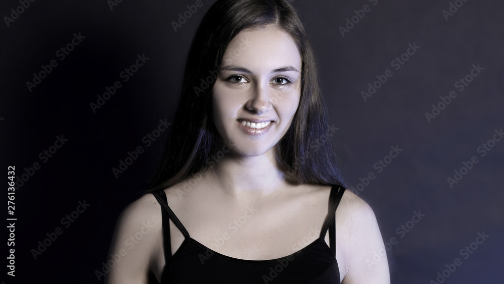portrait of a modern young girl. .isolated on a black portrait of a modern young girl. .isolated on a black