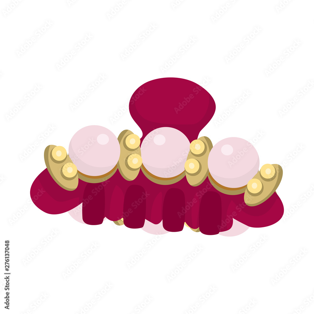 Obraz premium Isolated object of hairpins and decoration sign. Set of hairpins and salon vector icon for stock.