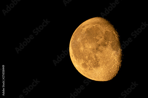 Fotografie Orange WANING GIBBOUS moon taken on 22.06.2019 in England