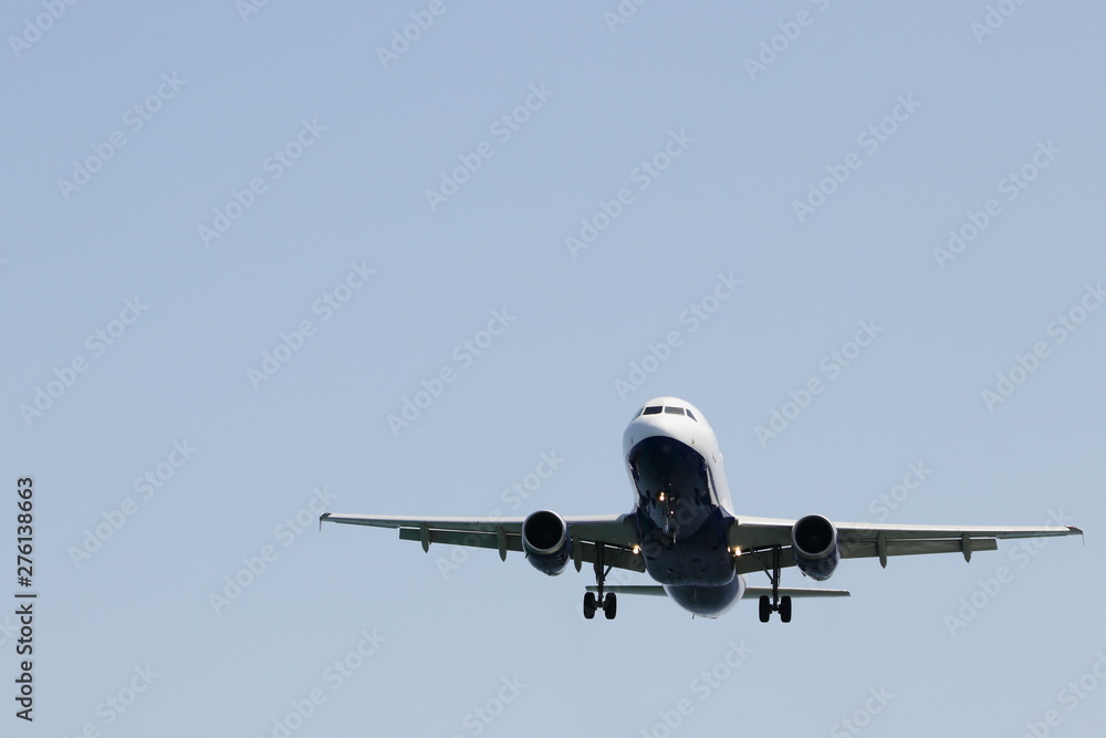Airplane approaching the runaway airport Airplane approaching the runaway airport