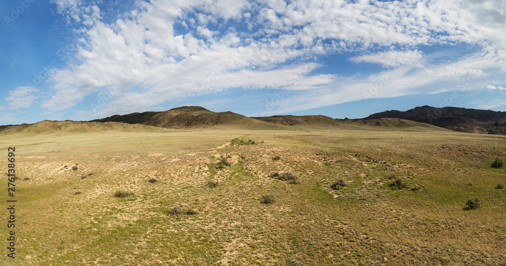 Kazakh steppe landscape panorama Kazakh steppe landscape panorama