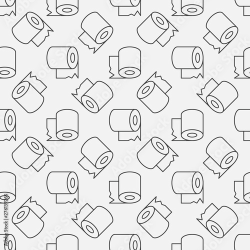 Toilet Paper vector simple outline seamless pattern or background