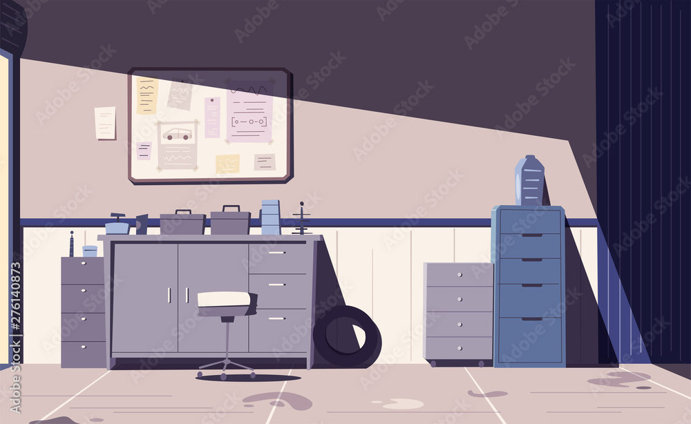 Car repair shop. Cartoon vector illustration. Garage indoor. Stock Vector |  Adobe Stock