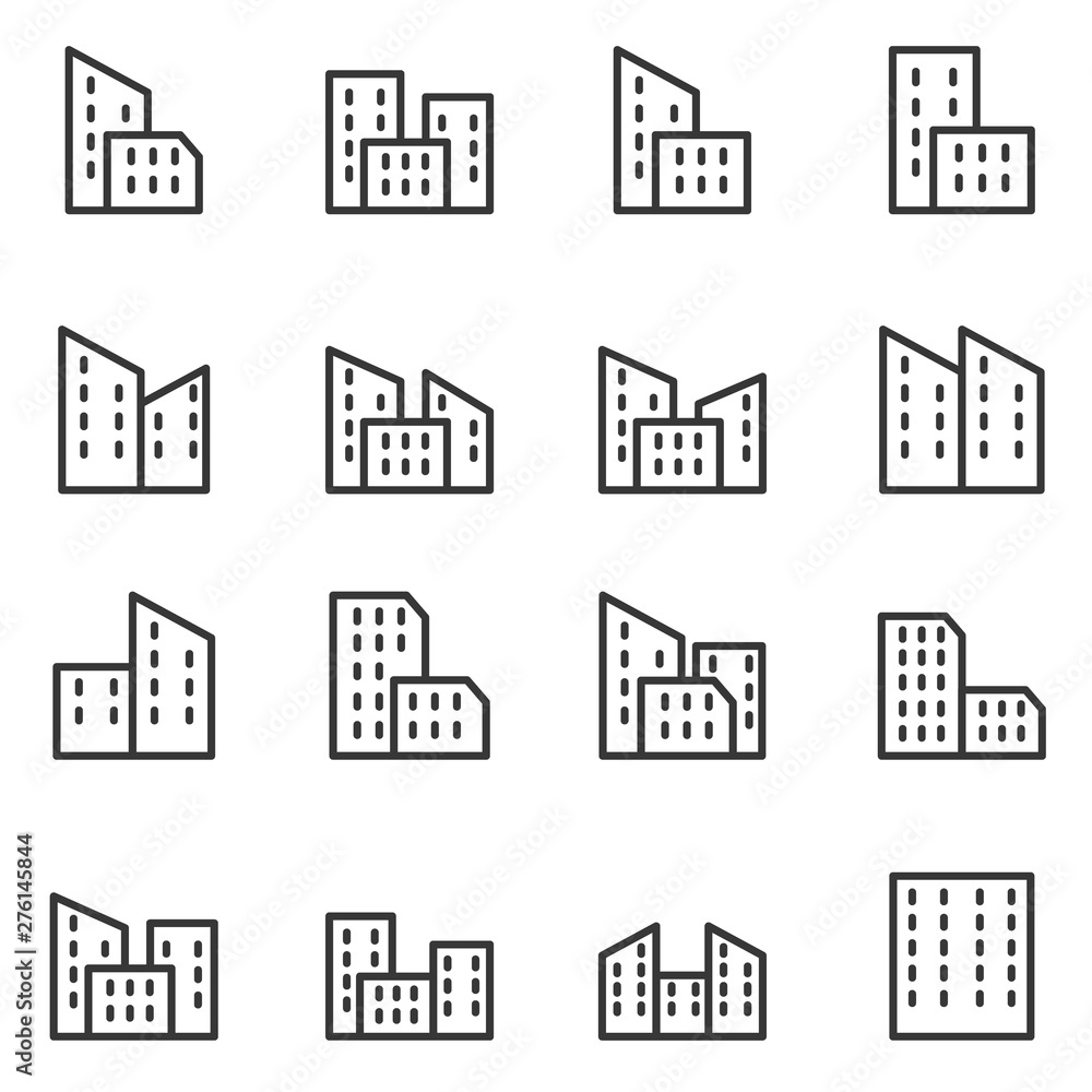 Building icons set . Vector illustration