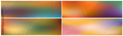 Abstract gradient panoramas with light. Nature backgrounds for computer games and ui. Horizontal vector illustrations. © valadzionakvolha