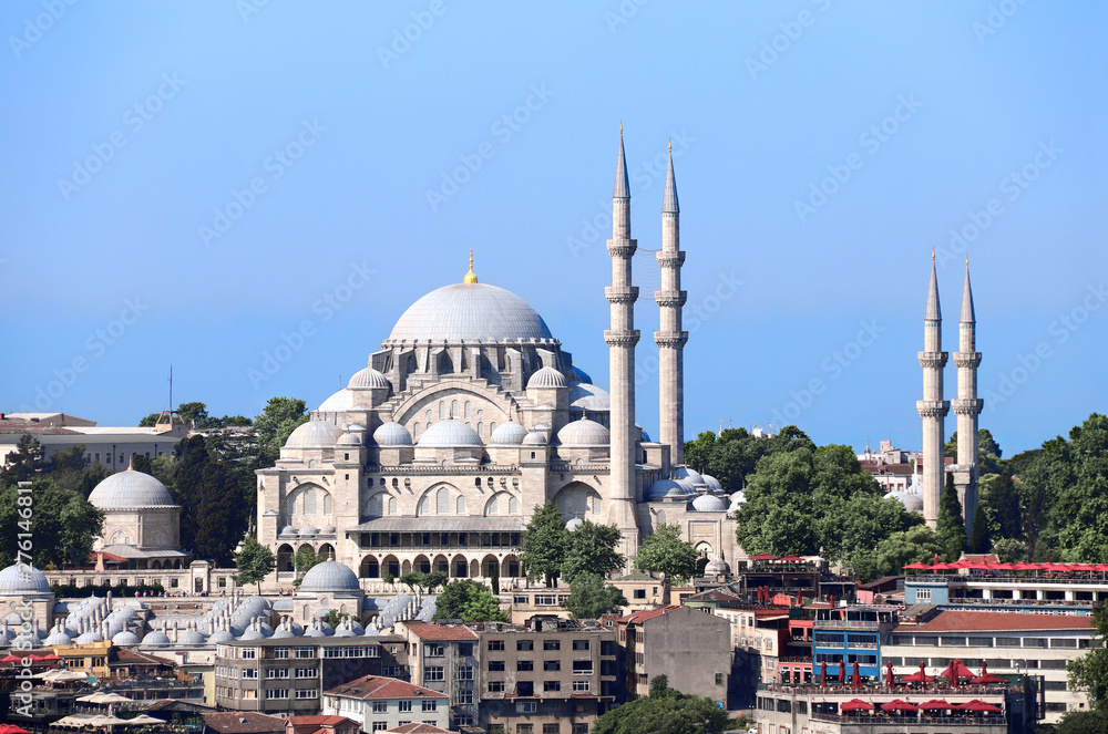 Obraz premium Suleymaniye Mosque, Ottoman imperial mosque, Istanbul, Turkey