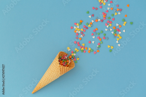 Ice cream cone with colorfu...