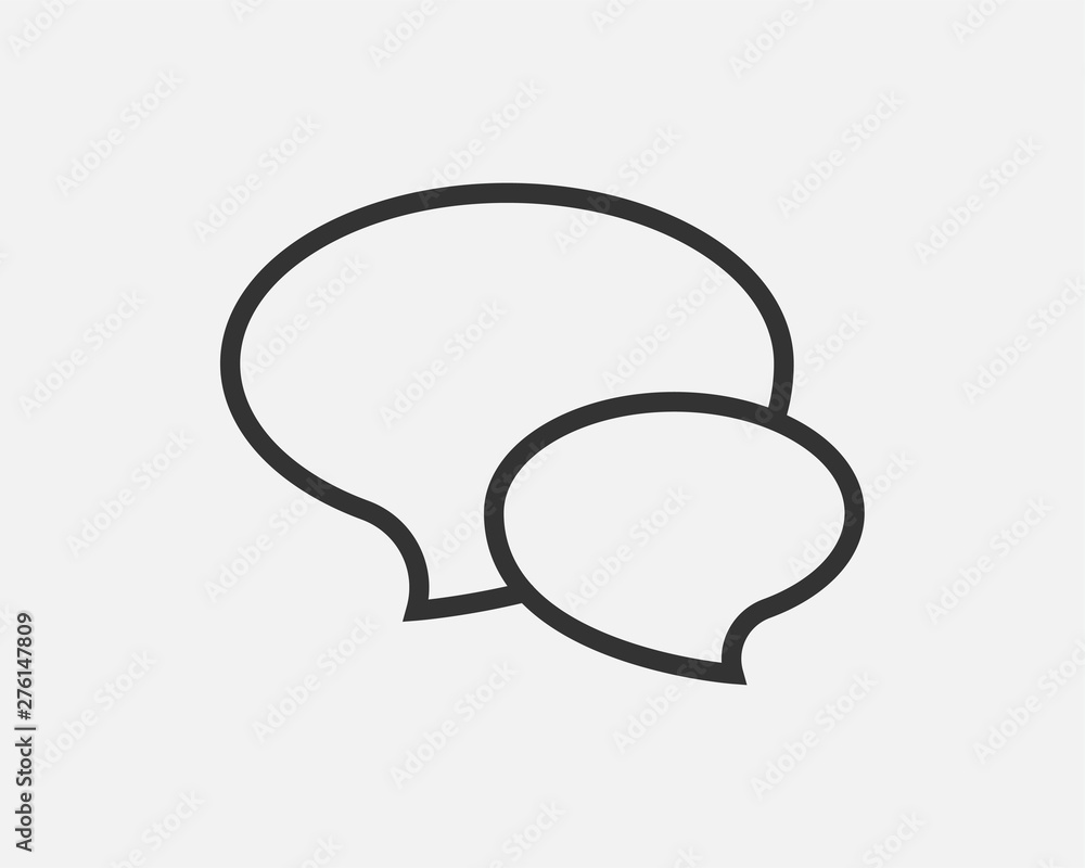 Fototapeta premium Talk bubble speech icon. Blank empty bubbles vector design elements. Chat on line symbol template. Dialogue balloon sticker silhouette.