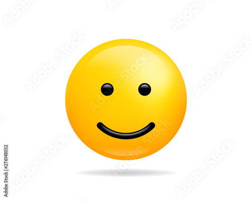 Happy smile icon vector symbol. Smiley face yellow cartoon character.