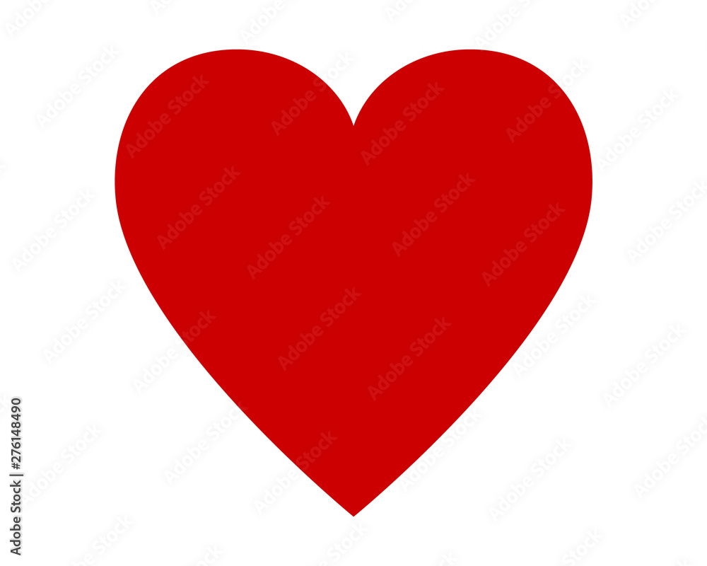 Red shape love heart icon vector isolated on white background. Red shape love heart icon vector isolated on white background.