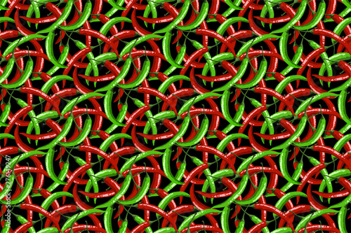Red hot peppers food seamless pattern © SolaruS