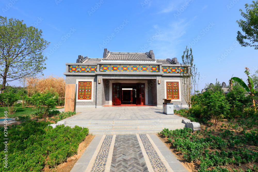 Ancient Chinese traditional architecture in the park Ancient Chinese traditional architecture in the park