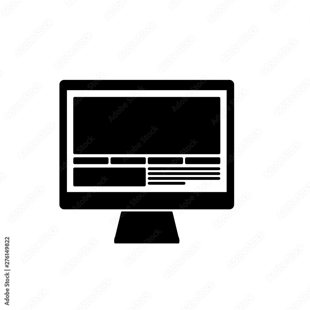 Computer screen icon. Web grid sign Computer screen icon. Web grid sign