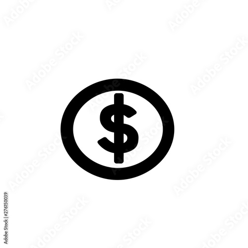 Dollar icon. Money currency button