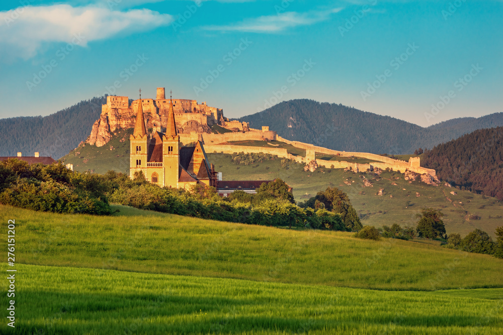 Scenic view on beautiful Spis Castle, UNESCO heritage in Slovakia