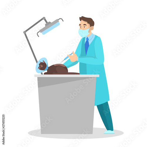 Veterinary concept. Professional worker in the uniform