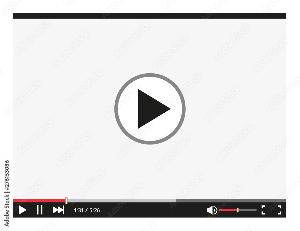 Video player for web and mobile apps flat style. Vector illustration. Video player for web and mobile apps flat style. Vector illustration.
