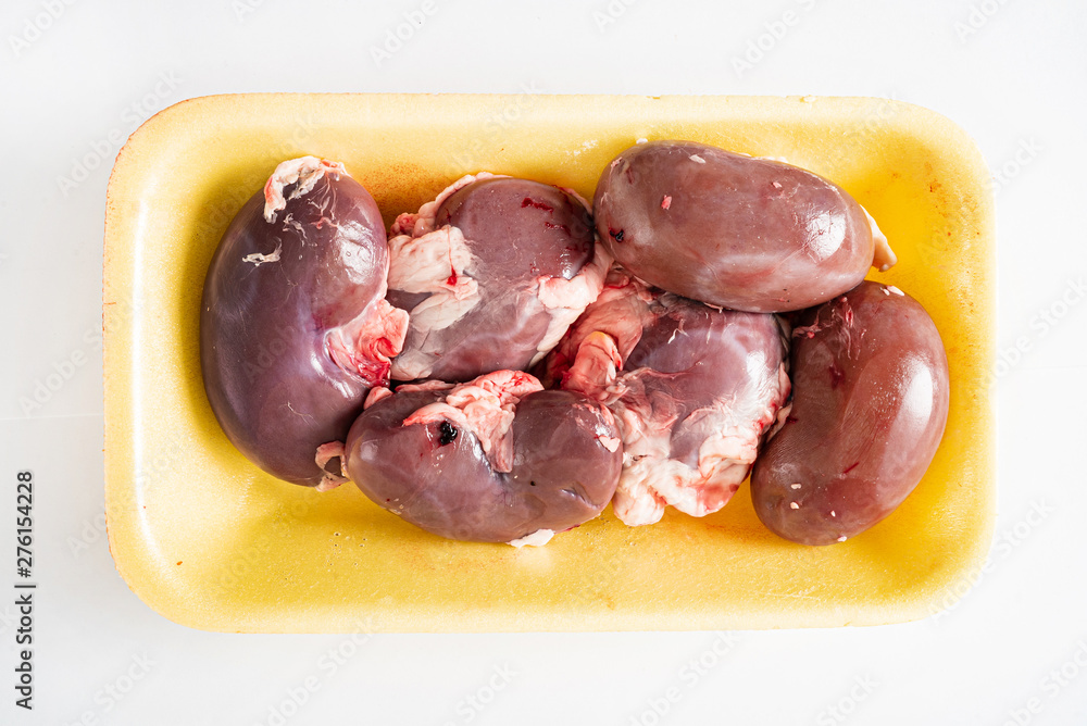 kidneys mutton on the white background kidneys mutton on the white background