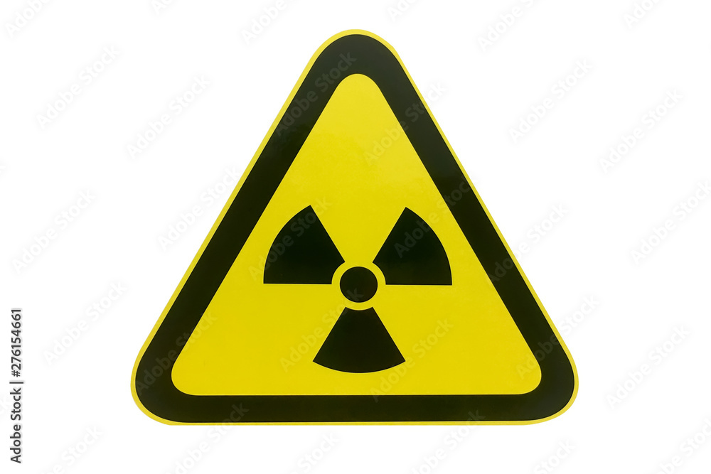 Nuclear radiation warning hazard sign isolated on white background. Nuclear radiation warning hazard sign isolated on white background.