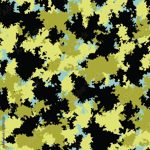 Fashion camo design. Color clouds seamless pattern vector. Trendy camouflage fabric pattern.