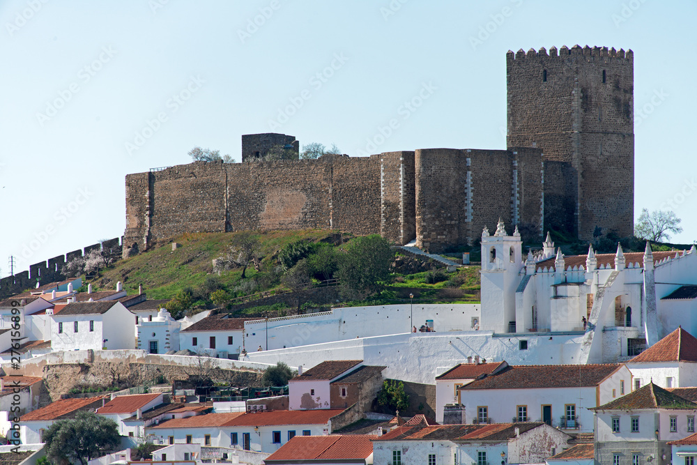 In Portugal, the town of Mertola is located on the Guadiana river with a castle from which you can enjoy a beautiful view of the river.
