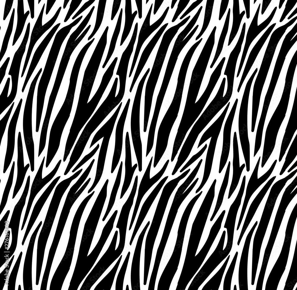 Zebra print, animal skin, tiger stripes, abstract pattern, line background, fabric. Amazing hand drawn vector illustration. Poster, banner. Black and white artwork, monochrome Zebra print, animal skin, tiger stripes, abstract pattern, line background, fabric. Amazing hand drawn vector illustration. Poster, banner. Black and white artwork, monochrome