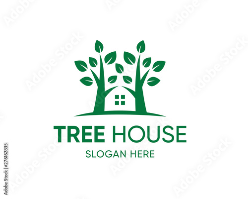 Tree House logo Design vector, Nature House Logo