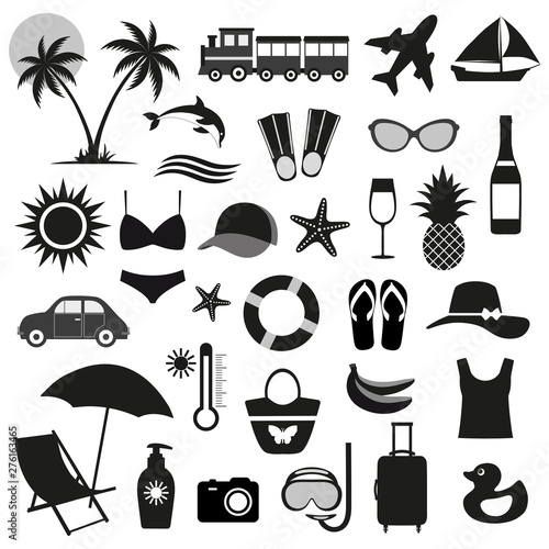set of summer icons