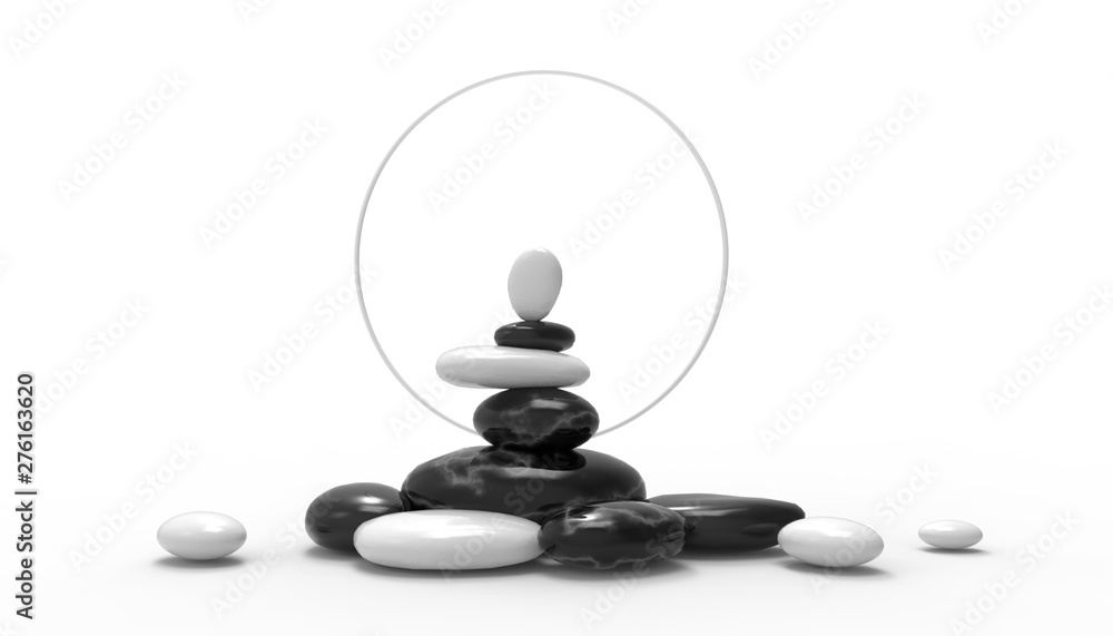 Zen stones isolated on white background- 3d rendering Zen stones isolated on white background- 3d rendering