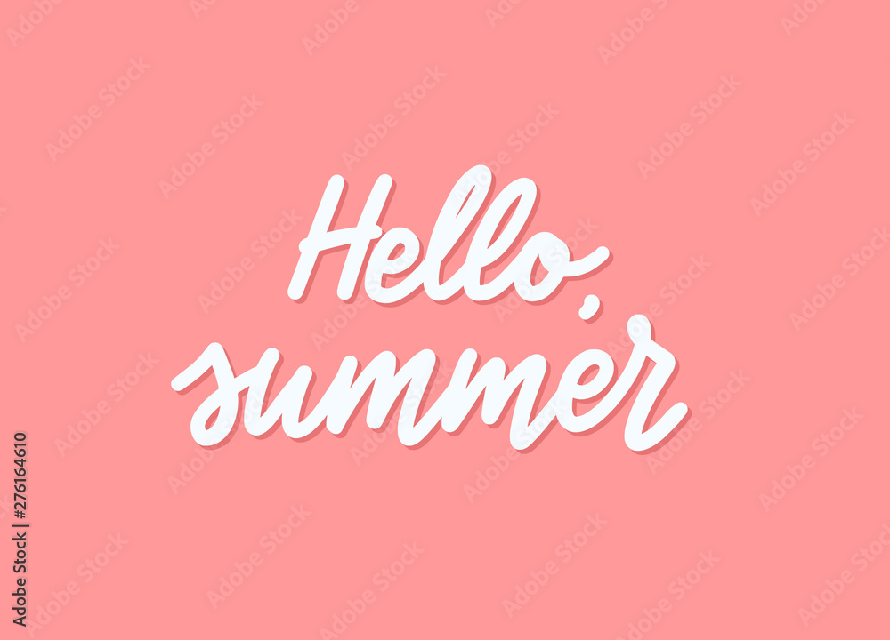 Vector hand drawn summer inscription Hello, Summer. Vector hand drawn summer inscription Hello, Summer.