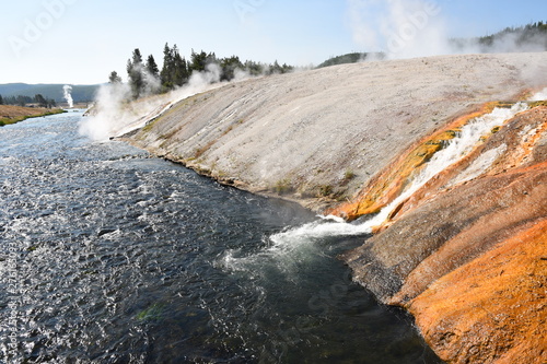 norris geyser basin porcelain in in Yellowstone National Park in Wyoming