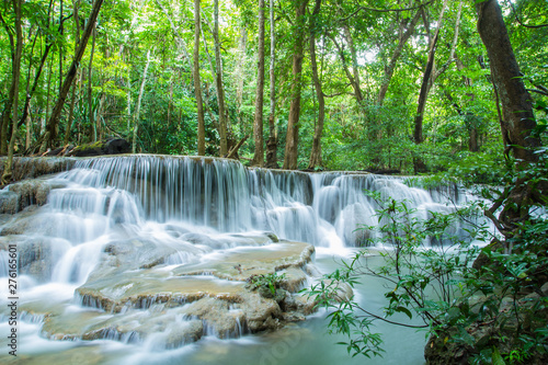 Huai Mae Khamin Waterfall at Kanchanaburi Province in Thailand