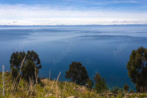 Peruvian landscape, Titicaca Lake. Puno, Peru