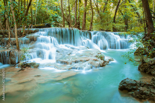 Fototapeta Naklejka Na Ścianę i Meble -  Huai Mae Khamin Waterfall at Kanchanaburi Province in Thailand