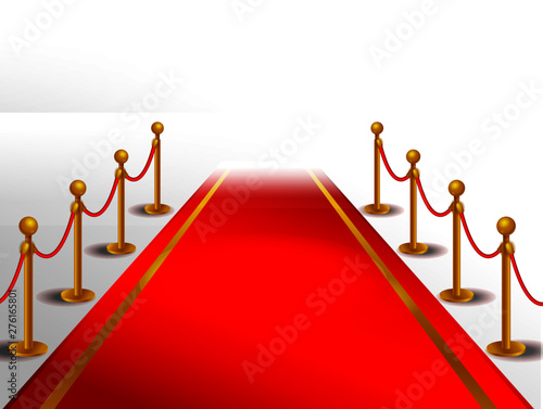 Red carpet of cinema award event. Red Carpet Stage.