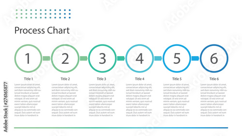 Process chart template with six steps