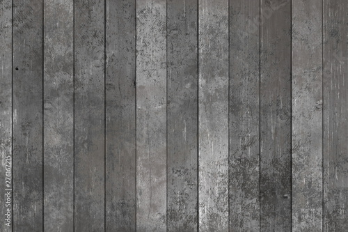 Gray wooden table background or planks fence, texture photo