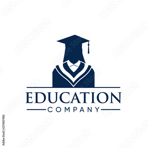 Graduate Student College Logo Template, Education Logo Design