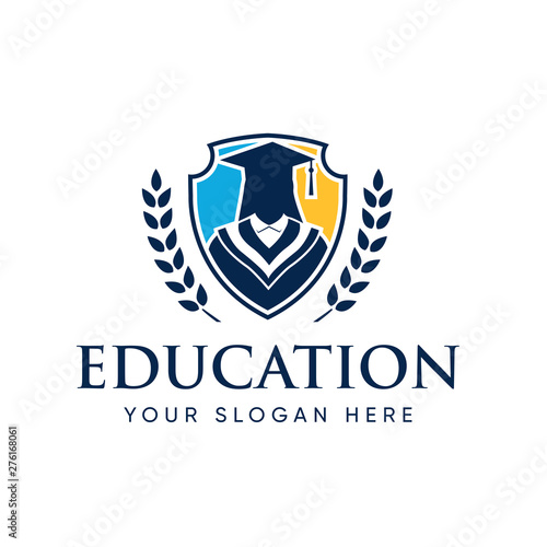 Graduate Student College Logo Template, Education Logo Design