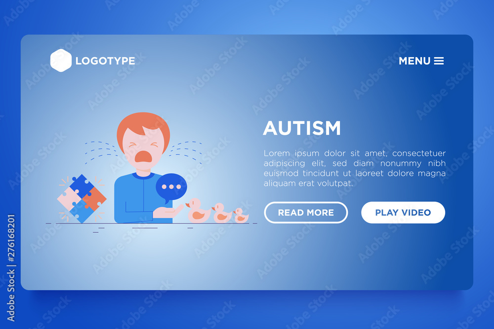 Vetor do Stock: Autism symptoms and adaptive skills: child is crying in ...