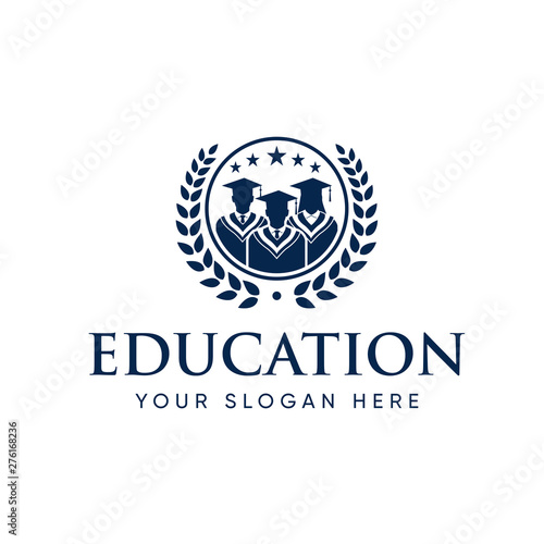 Graduate Student College Logo Template, Education Logo Design