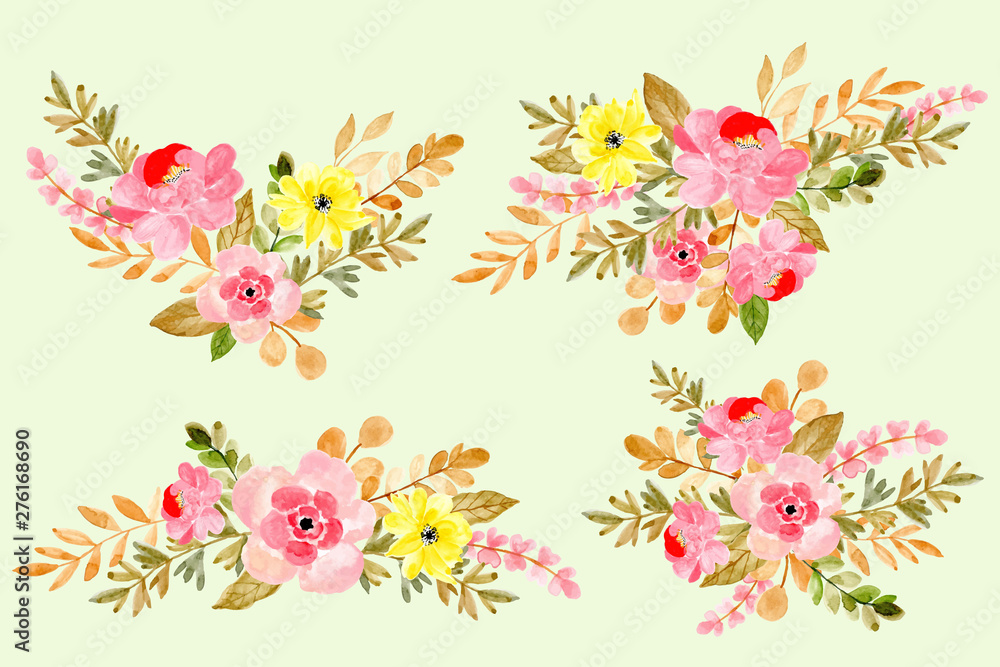 beautiful watercolor floral arrangement collection